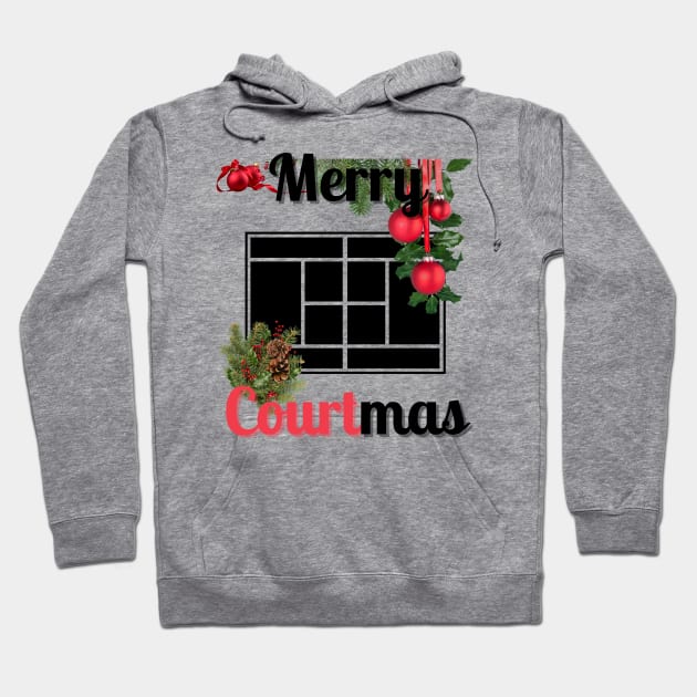 Merry Courtmas Christmas Tennis Hoodie by TopTennisMerch